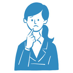 スーツ女性 イラスト 悩み