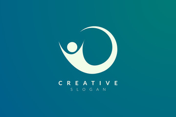 Logo design of people who are happy to celebrate something. Minimalist and modern vector design suitable for community, business, and product brands