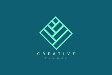 Square logo design with tile shape. Minimalist and modern vector illustration design suitable for business or brand.