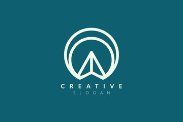 The logo design is a blend of circles with the direction of the arrow. Minimalist and modern vector illustration design suitable for business and brands