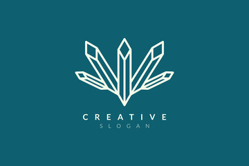 Long diamond beam logo design. Minimalist and modern vector illustration design suitable for business and brands