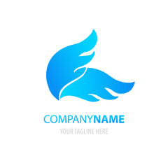 Abstract simple wings logo. Vector logo icon