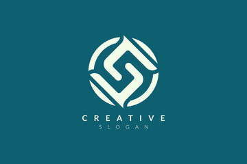 The logo design combines the letter S in a circle. Minimalist and modern vector illustration design suitable for business and brands.