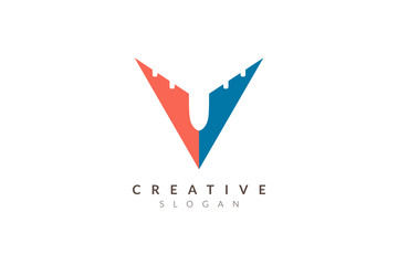 Initial V logo design resembles a plane. Minimalist and modern vector illustration design suitable for business or brand.