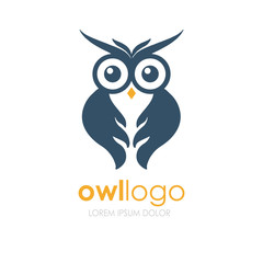 Business corporate owl logo design vector. Wise logo vector template.
