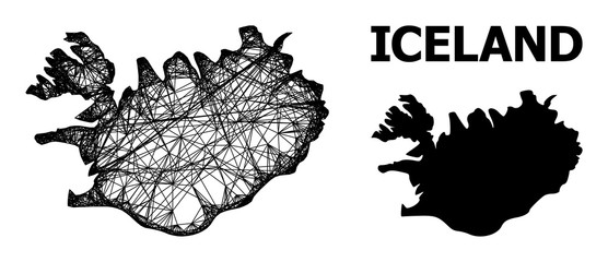 Wire Frame Map of Iceland