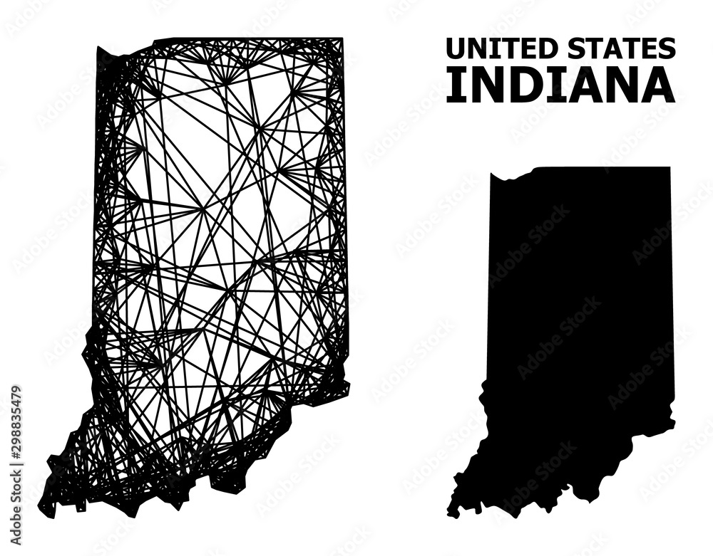 Wall mural Net Map of Indiana State