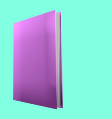 beautiful high resolution pink book closed, university concept isolated on green background, object 3d illustration