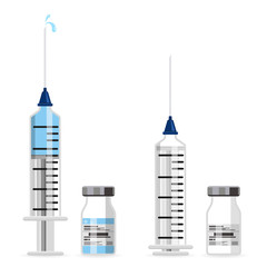 Plastic Medical Syringe and Vial Icon