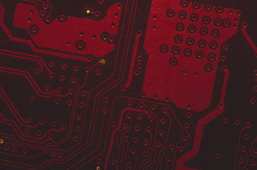 Electronic circuit board abstract background. computer motherboard close up. micro elements of...