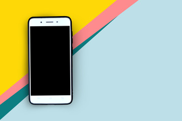 Smartphone on pink background and smart technology concept