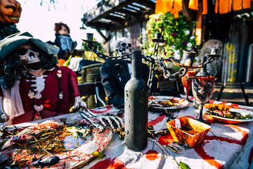 Naklejka premium Halloween decorations, expiation 