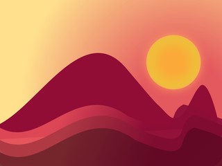 background of mountain scenery at night