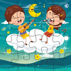 Puzzle Game Illustration For Children - Ready For Press
