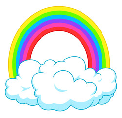Single rainbow in clouds