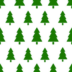 Pine tree seamless pattern. Christmas style pattern. Vector design.