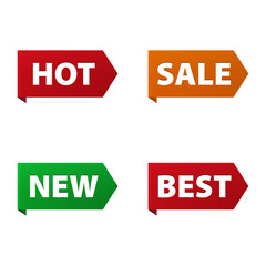 Hot Sale New Best set of ribbons banners icon isolated on white background. Vector illustration