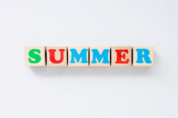 Concept summer time. The word 