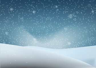 Winter landscape with a blizzard. Vector illustration