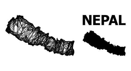 Wire Frame Map of Nepal