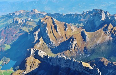 Berggipfel, Blick vom Säntis, Alpstein, Schweiz