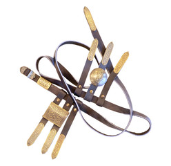 Vintage Caucasian brown leather belt