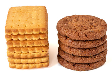 Coco Chip cookie isolated on white background, homemade crunchy coco cookies.
