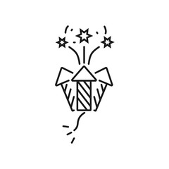 christmas firework, salut - minimal line web icon. simple vector illustration. concept for infographic, website or app.