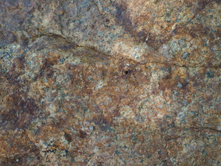 Close-up shot of the rocky cracks in the rock