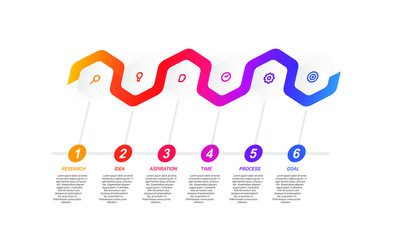 Vector hexagon Infographic stack chart design with icons and 6 options or steps. for business concept. Can be used for presentations banner, workflow layout, process diagram, flow chart,