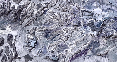 The origin of life, Abstract photography of Spanish fields from the air, Cubist composition of...