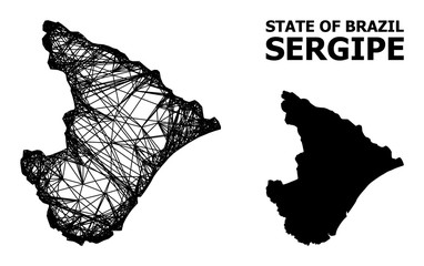 Wire Frame Map of Sergipe State - obrazy, fototapety, plakaty