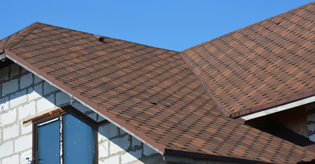 Problem Areas for House Asphalt Shingles Corner Roofing Construction Waterproofing Outdoors