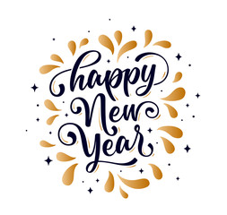 Fototapeta premium Happy New Year. Lettering text for Happy New Year