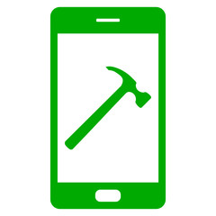 Hammer und Smartphone