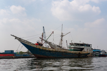  Sunda Kelapa port cityscape, Jakarta, Indonesia