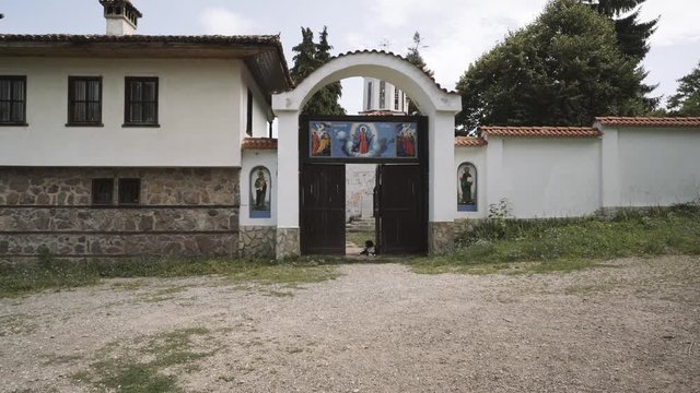 walking towards a monastery near the village Lozen, Bulgaria