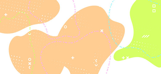 Pastel Geometric Composition. Vector Wave Poster. 