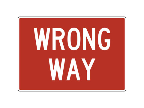 Wrong way sign conjunction with DO NOT ENTER vector