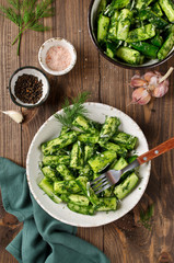 Salad of pickles with garlic and dill