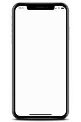 Realistic phone template  with display icons on white background. Vector graphic. 