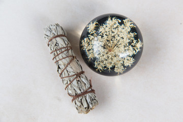 Space with white sage.
