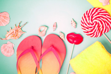 Travel tourism objects, vacation concept