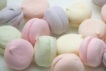 Sweet tasty marshmallow set on a white background