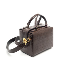 women leather handbag isolated on white background 