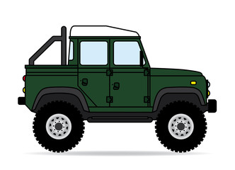 Britischer Pickup 4x4 grün Silhouette © Guido