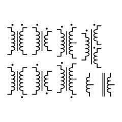Electric wiring diagram for power transformers. Seamless pattern