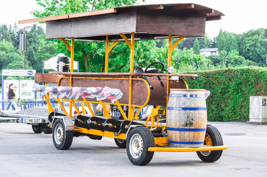ESSEN, NRW, GERMANY - JULY 09, 2015: Beer Bike, fun bike with beer dispenser loc for 16 people.