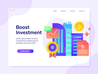 Property Investment Website Landing Page Design Illustration Template
