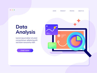 Data Analisys Website Landing Page Design Illustration Template
